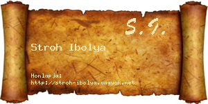 Stroh Ibolya névjegykártya