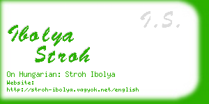 ibolya stroh business card